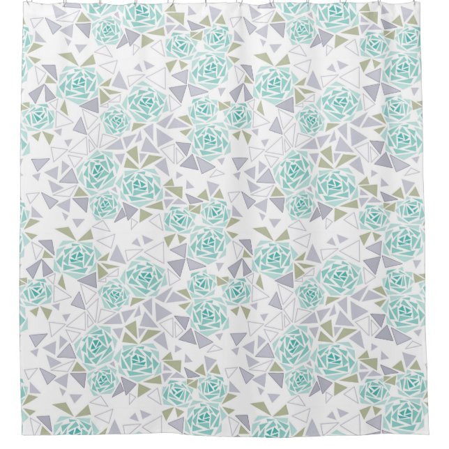 Cortina De Ducha Mosaico, flores (Anverso)