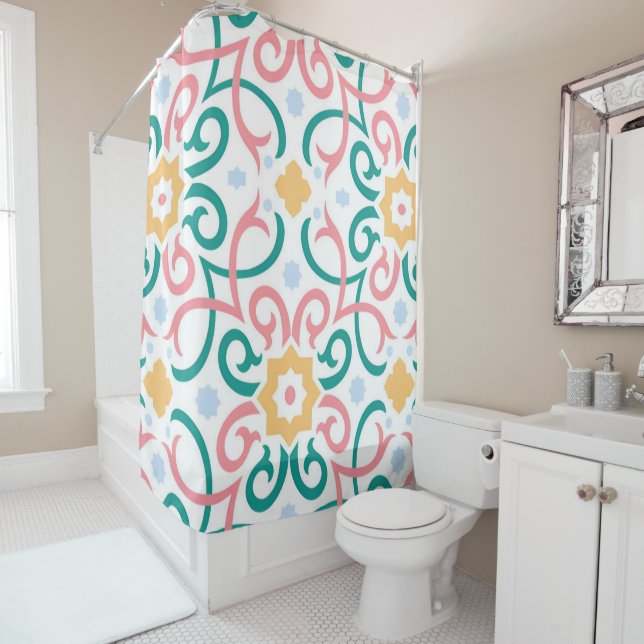 Cortina De Ducha Mosaico/pastel/primavera (In situ)