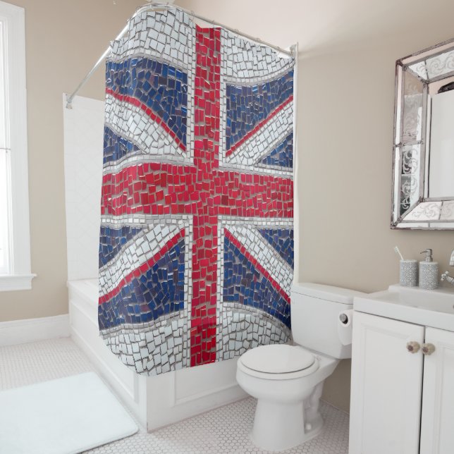Cortina De Ducha Mosaico vibrante Union Jack (In situ)
