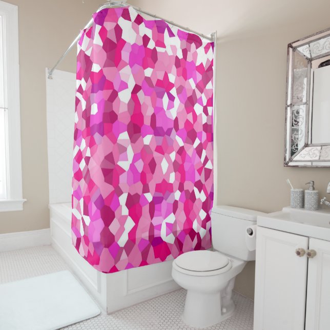 Cortina De Ducha Mosaicos rosados (In situ)