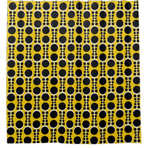 Cortina De Ducha Mostaza retra del amarillo del vintage del papel