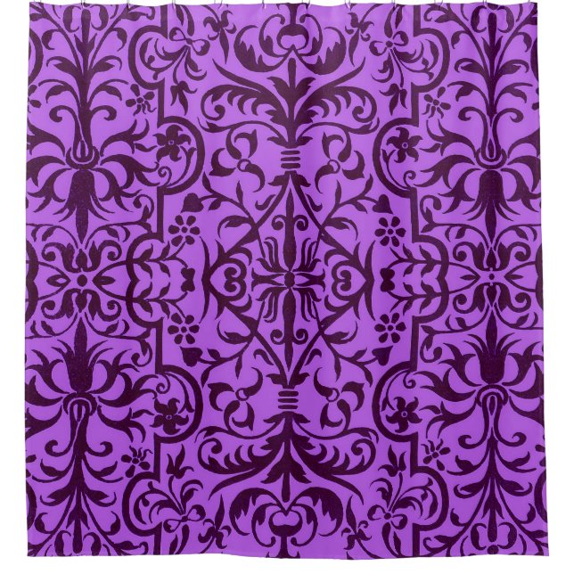 Cortina De Ducha Motif victoriano en morado (Anverso)