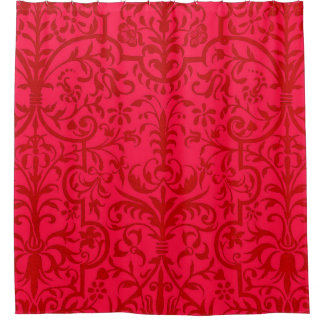 Cortina De Ducha Motif victoriano en rojo