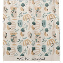 Cortina De Ducha Motivos botánicos personalizados con nombre person