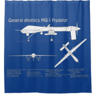 Cortina De Ducha MQ-1 Depredador UAV- Plano aéreo ABD
