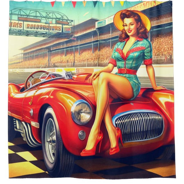 Cortina De Ducha Mujer de IA (Anverso)