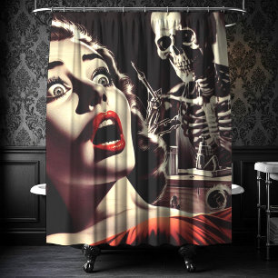 Cortina De Ducha Mujer de terror pulp vintage