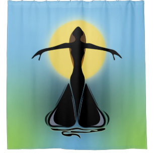 Cortina De Ducha Mujer Floreciente