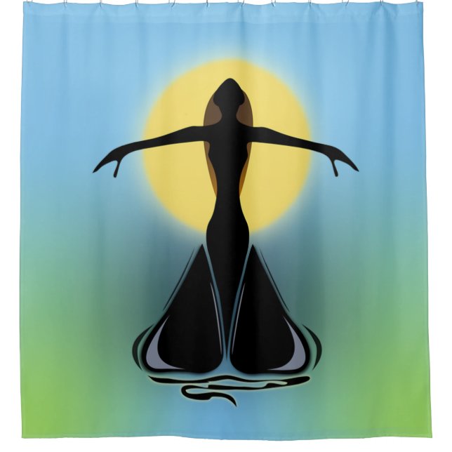 Cortina De Ducha Mujer Floreciente (Anverso)