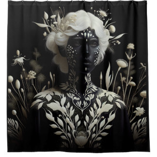 Cortina De Ducha Mujer negra y blanca