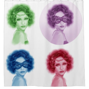 Cortina De Ducha Mujeres retro