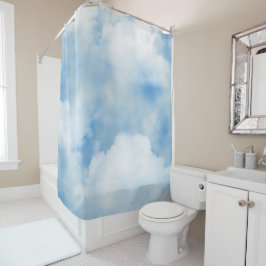 Cortina de ducha mullida de las nubes