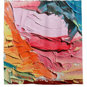 Cortina De Ducha Multicolored oil paint texture. Abstract art backg