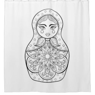 Cortina De Ducha Muñeca rusa elegante