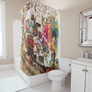 Cortina De Ducha Mural, tablón de anuncios, mercado de lugar de