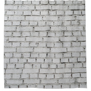 CORTINA DE DUCHA MURO DE LADRILLO BLANCO
