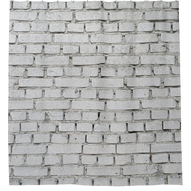 CORTINA DE DUCHA MURO DE LADRILLO BLANCO (Anverso)