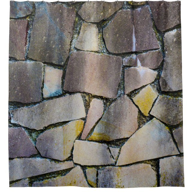 Cortina De Ducha Muro de ladrillo gris (Anverso)