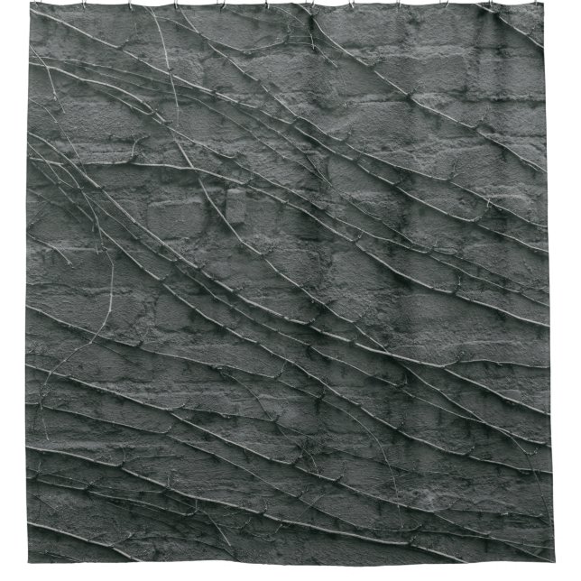 Cortina De Ducha Muro de ladrillo pintado de gris (Anverso)