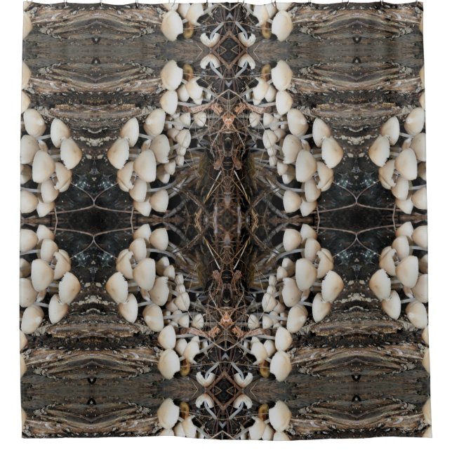 Cortina De Ducha Musgos salvajes blancos Resumen Patrón de la Natur (Anverso)