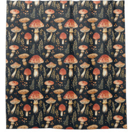 Cortina De Ducha Mushroom mágico del bosque