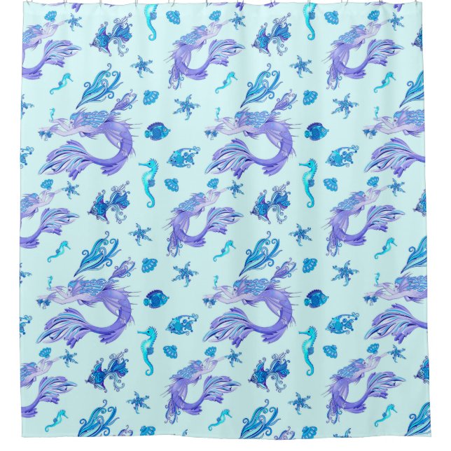 Cortina De Ducha Mystic Mermaid Fairy Purple Creature (Anverso)