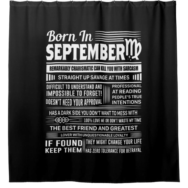 Cortina De Ducha Nacido en septiembre virgo regalo de cumpleaños di (Anverso)