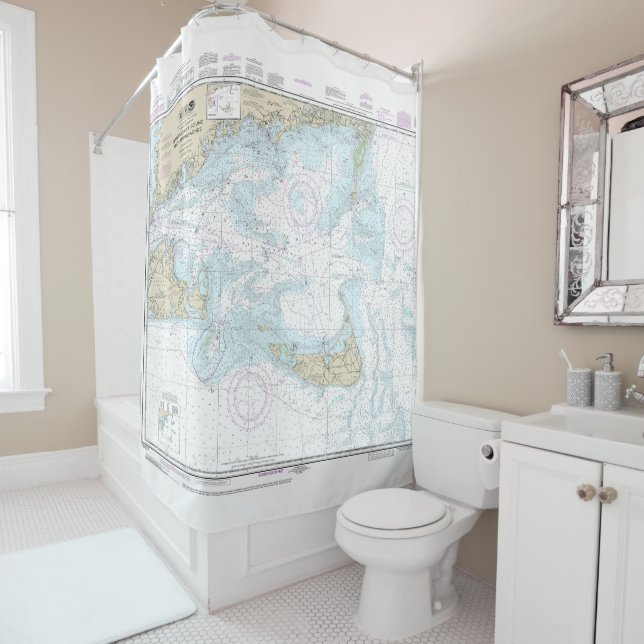 Cortina De Ducha Nantucket Sound and Approaches Nautical Chart 1323 (In situ)