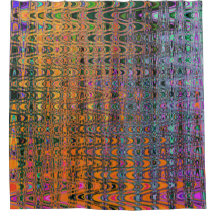 Naranja abstracto y ola de boomerang Aqua Retro