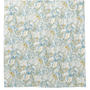 Cortina De Ducha Naranja Amarillo Azul Curva Patrón de Línea -COOL