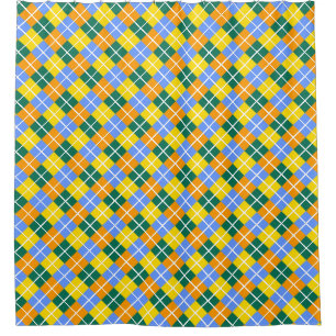 Cortina De Ducha Naranja amarillo verde azul