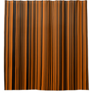 Cortina De Ducha Naranja Brown Black Stripes