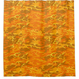 Cortina De Ducha Naranja Camo