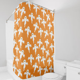 Cortina De Ducha Naranja de fantasma de corte