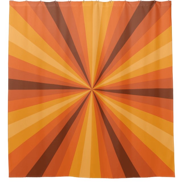 Cortina de ducha naranja de ilusión óptica (Anverso)
