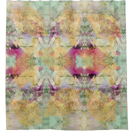 Cortina De Ducha Naranja de oro hojas de hojas de otoño en descompo