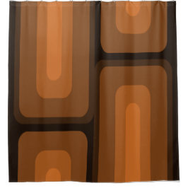 Cortina De Ducha Naranja de Rectángulos largos y modernos de mediad