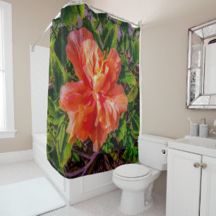 Cortina De Ducha Naranja Hibiscus Beauty