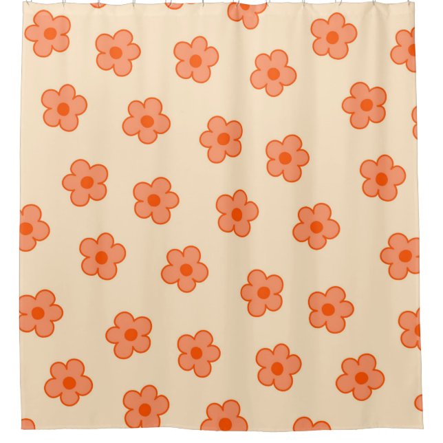 Cortina De Ducha Naranja Hippie Peach Preppy (Anverso)