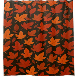 Cortina De Ducha Naranja hojas de otoño