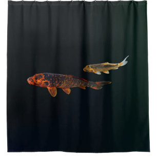Cortina De Ducha Naranja Koi y Gold Koi
