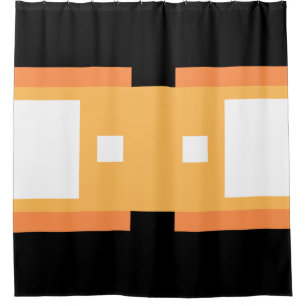 Cortina De Ducha Naranja mínimo amarillo blanco negro