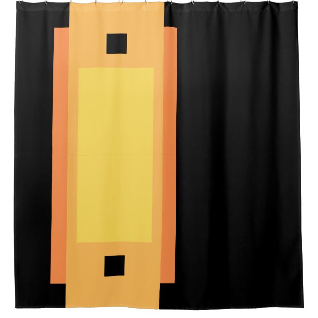 Cortina De Ducha Naranja mínimo amarillo negro (Anverso)