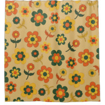 Naranja retro vintage patrón de flor de los años 7