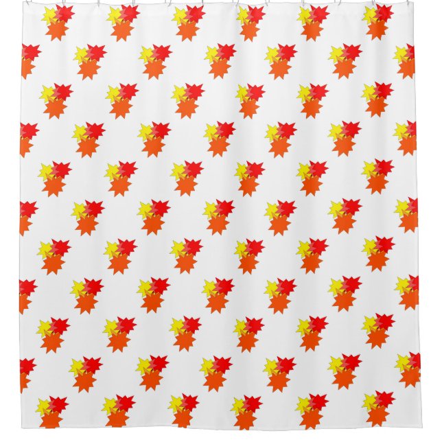 Cortina De Ducha Naranja Rojo Explosión amarilla (Anverso)