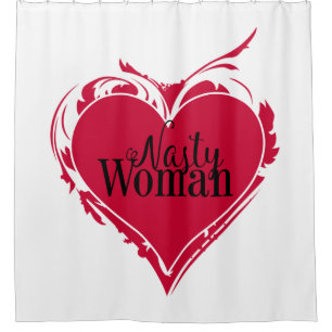 Cortina De Ducha NASTY WOMAN red art HEART
