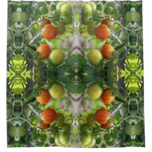 Cortina De Ducha Naturaleza abstracta de los tomates de cerezo de j
