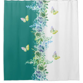 Cortina De Ducha Nature-Inspired Teal Green Shower Curtain