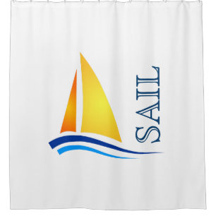 Cortina De Ducha Nautical Sail Colorful Modern