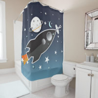 Nave Espacial Cohete Azul y Naranja Caprichosa